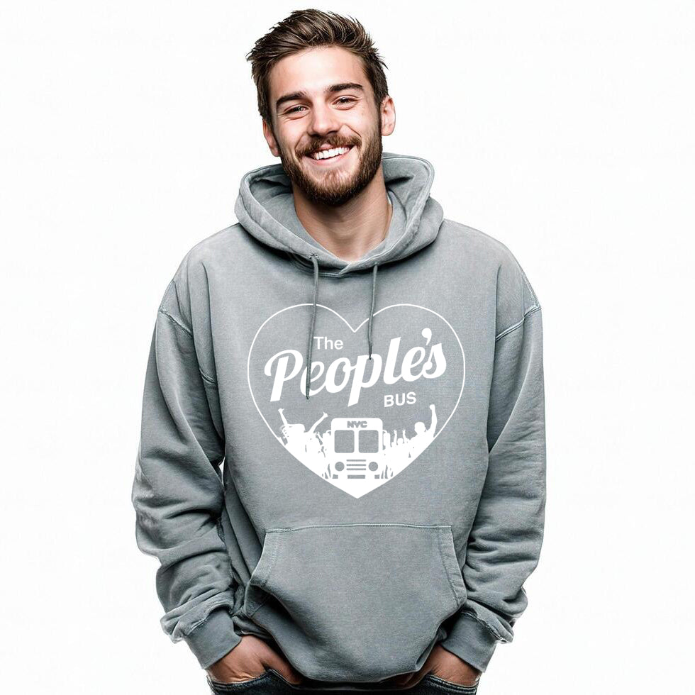 PEOPLE'S BUS - Hoodie (gray & white)